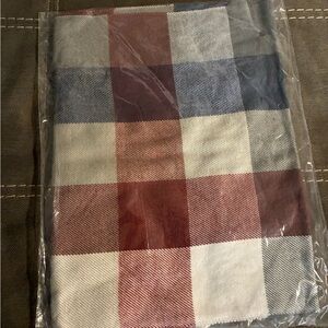 Clara Clark Plaid Scarf in Red, Blue, and White